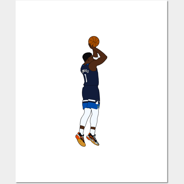 Anthony Edwards Jumpshot Minimal Wall Art by whelmd